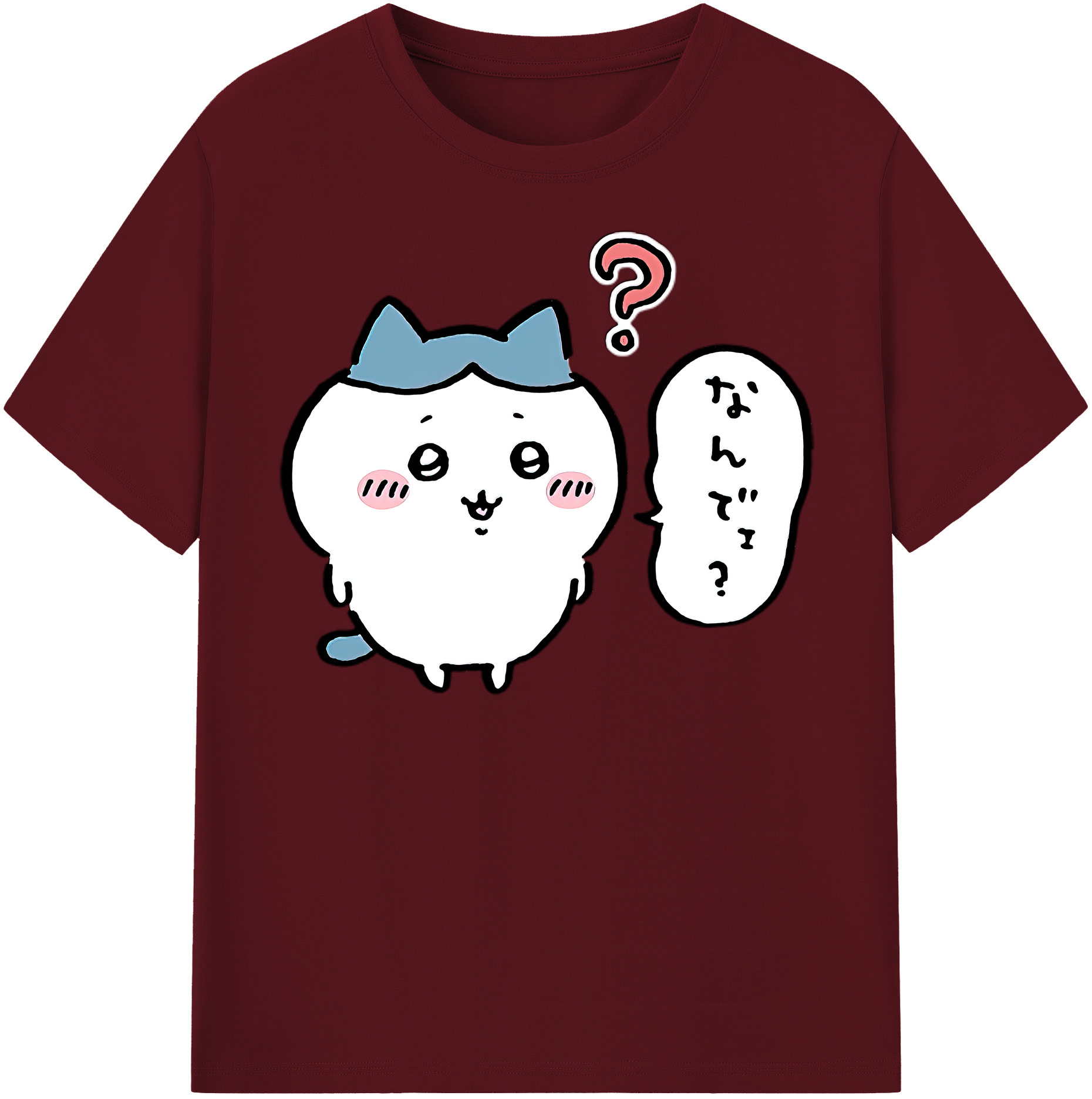 （画像用） ちいかわ ハチワレ Chii-kawa hachiware 綿100％半袖Tシャツ（フロントプリント）